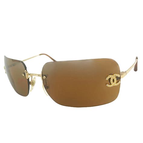 vintage chanel diamante sunglasses|Chanel frameless sunglasses.